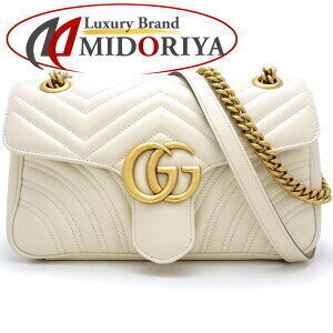 Gucci Quilted Shoulder Bag GG Marmont Leather White